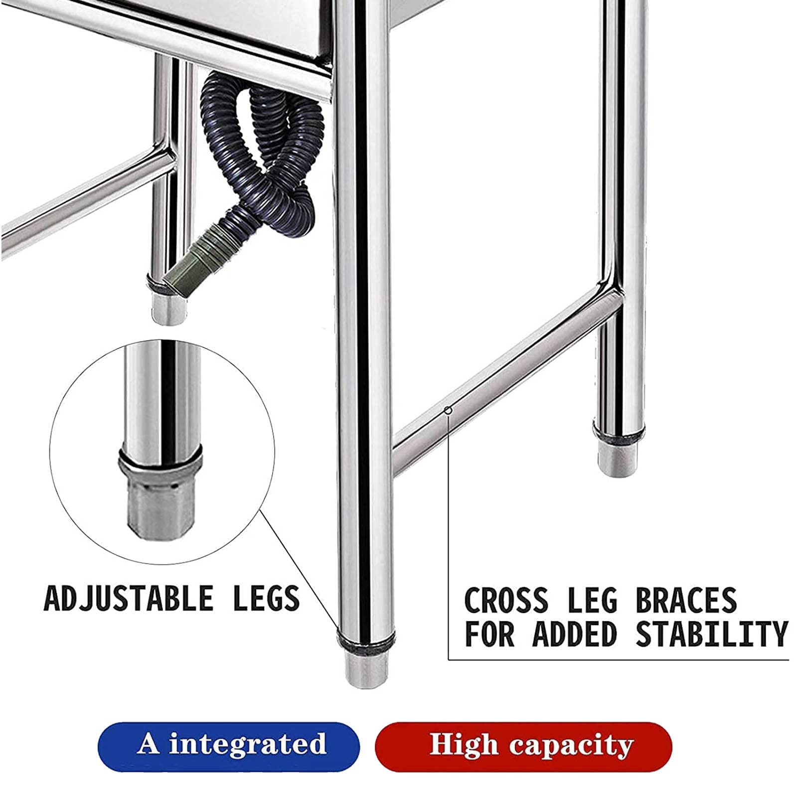 Amazon.co.jp: シルバー 60cm キッチン 家庭用/業務用シンク、厚さ1mm